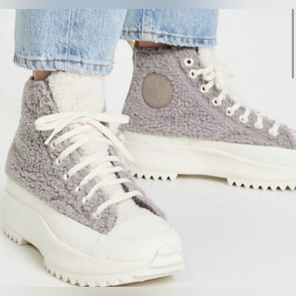 Converse Chuck Taylor Cozy Sherpa Platform Sneakers Violet Ore Size 8